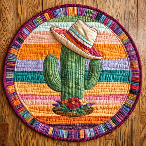 Southwestern Glow CP1205027CL Quilted Round Mat