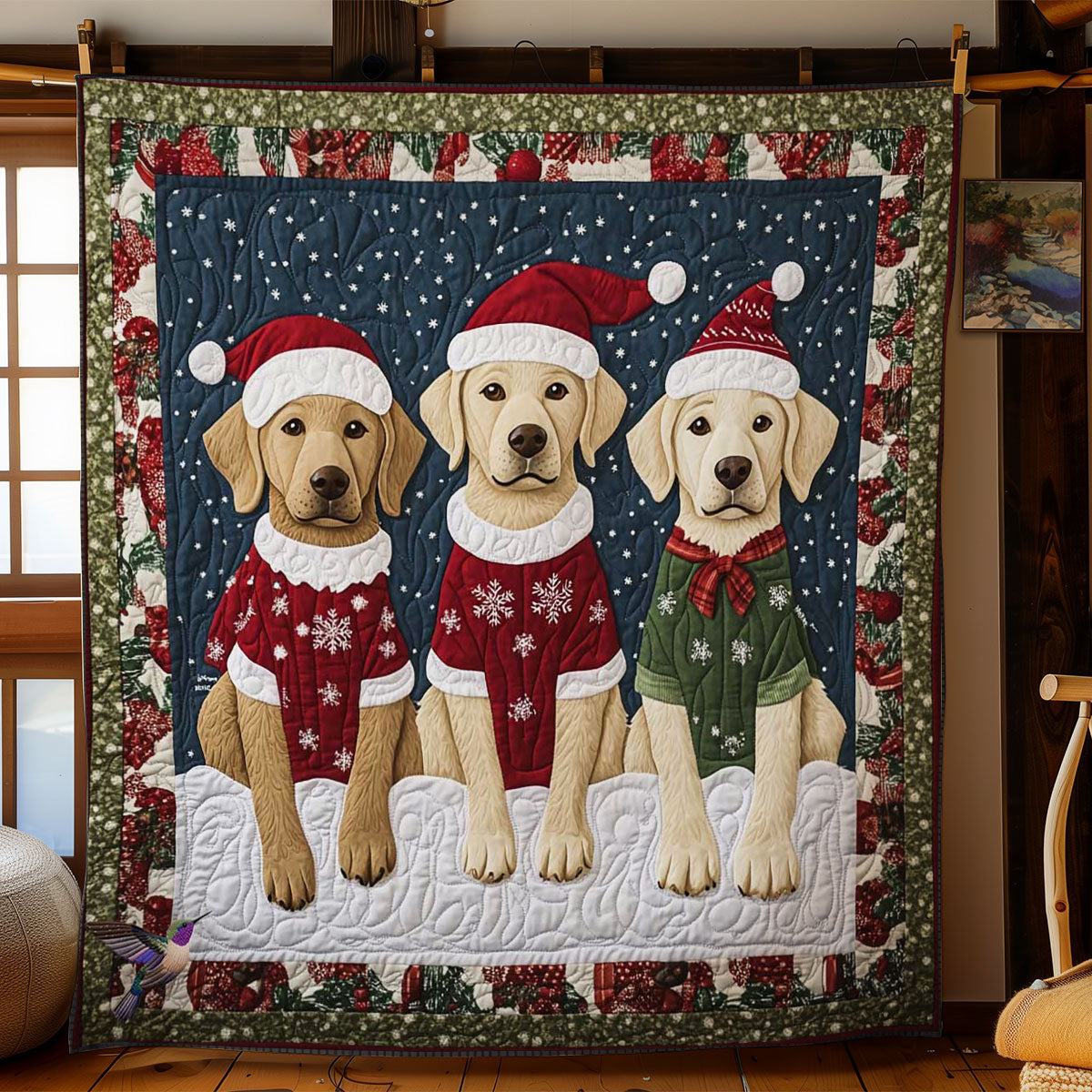 Labrador Christmas Sweaters WN1112016CL Quilt