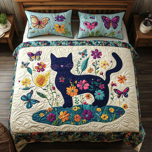 Flower And Black Cat WY0802044CL Duvet Cover Set