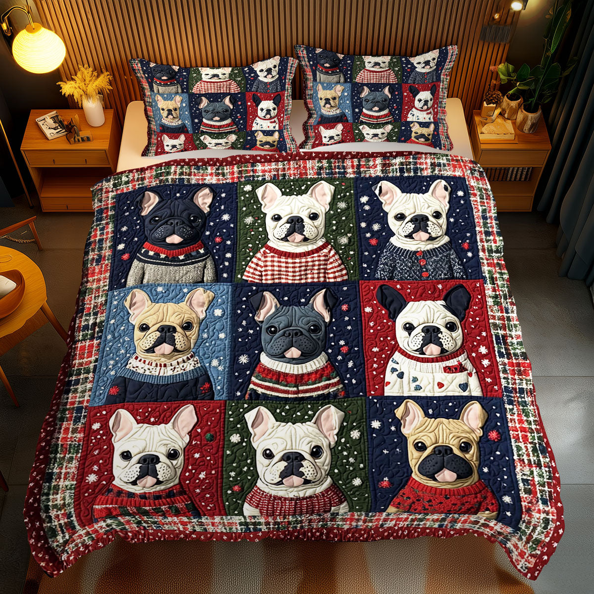 Winter French Bulldog WJ0111030CL Duvet Cover Set