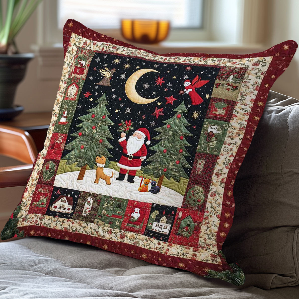 Dog’s Christmas Night Sky WN0310095CL Quilt Pillow Case