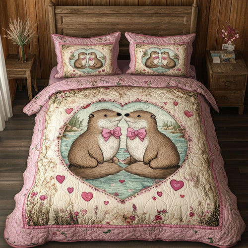 Couple Otter In Heart WY1801010CL Duvet Cover Set