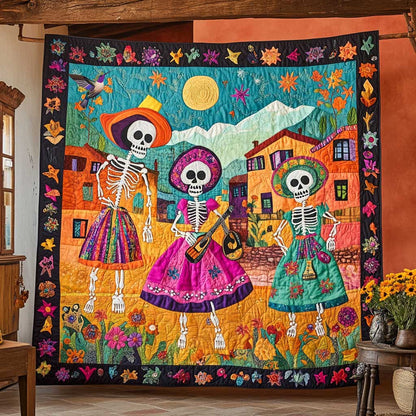 Day Of The Dead Village Fiesta WN2610079CL Quilt