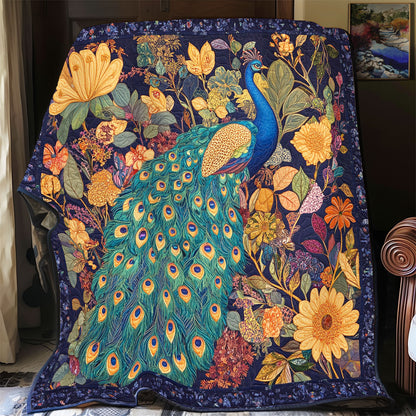Peacock In Sunflower Garden WY0602178CL Quilt