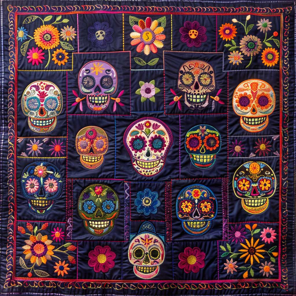 Calavera Sugar Skulls WJ2009007CL Quilt
