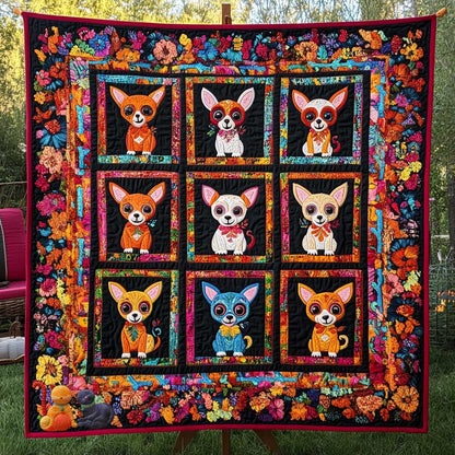 Chihuahua's Colorful Day WN0910074CL Quilt