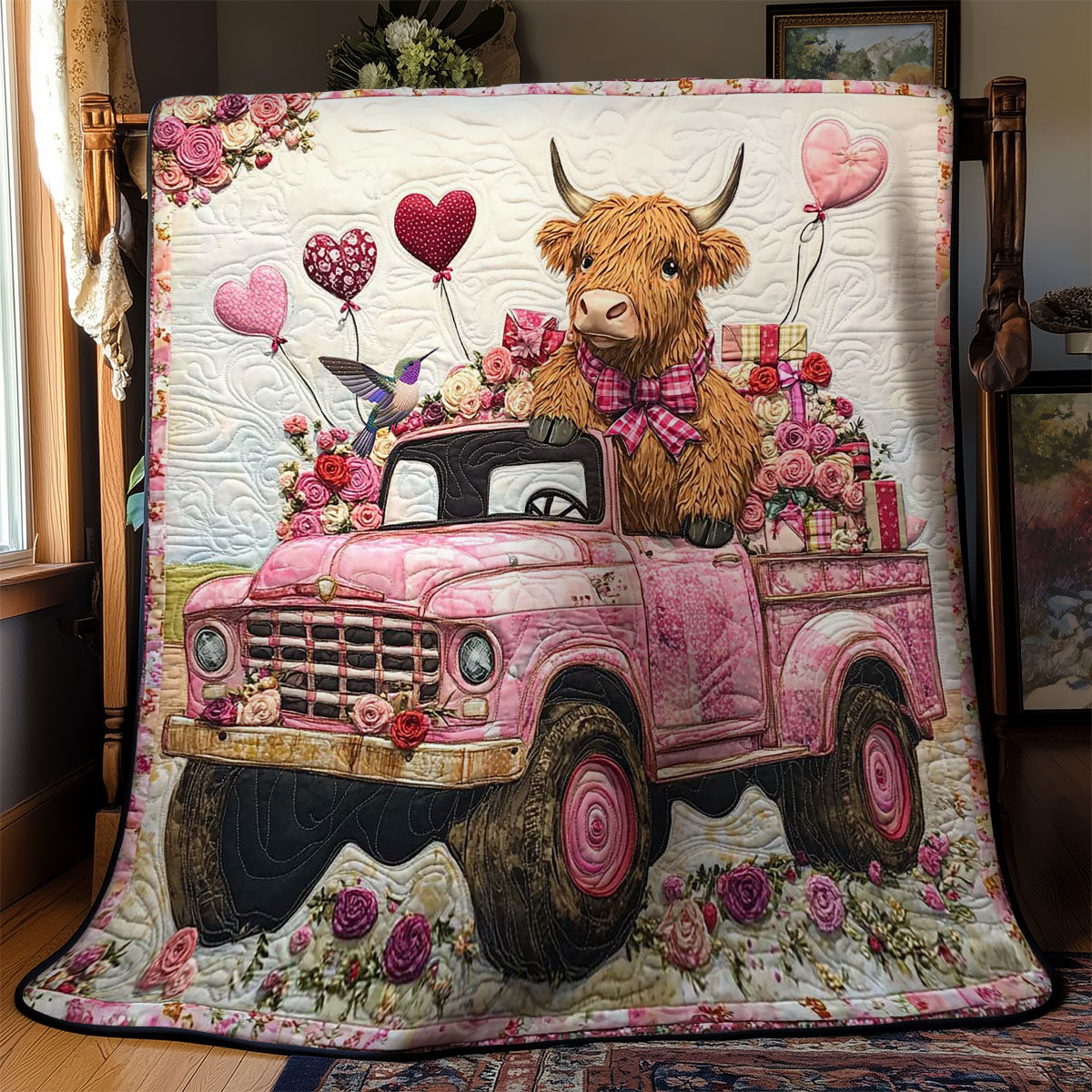 Valentine Highland Cow WN0412036CL Quilt