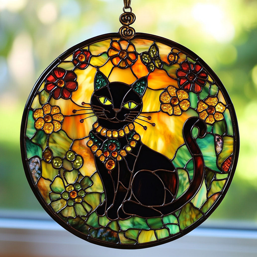 Mystic Black Cat WY2202176CL Suncatcher