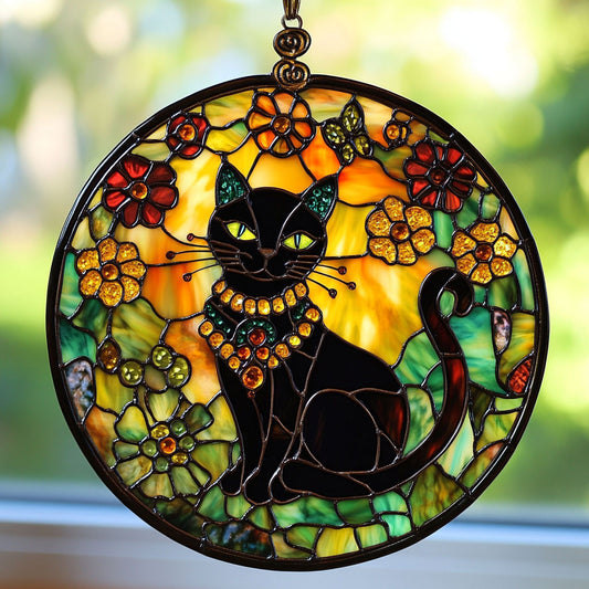 Mystic Black Cat WY2202176CL Suncatcher