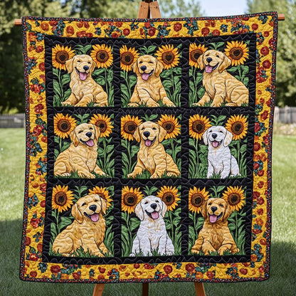 Golden Retriever Floral Fun WN2709139CL Quilt