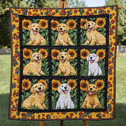 Golden Retriever Floral Fun WN2709139CL Quilt