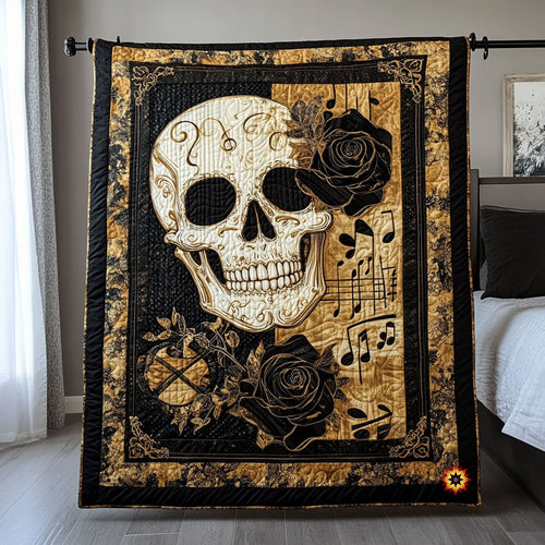 Flower Gold Skull WY2810027CL Quilt