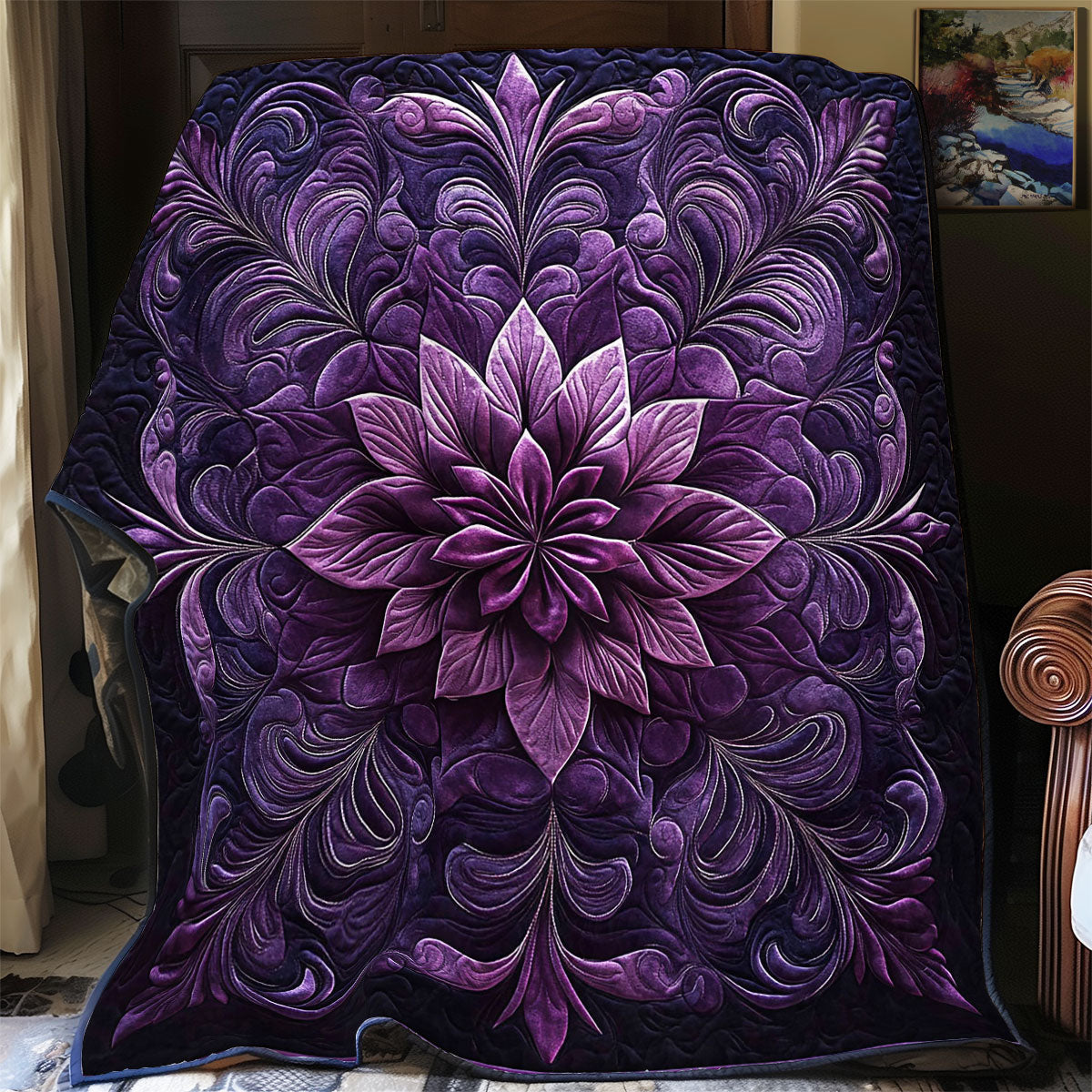 Mystic Purple FLower WY0912011CL Quilt
