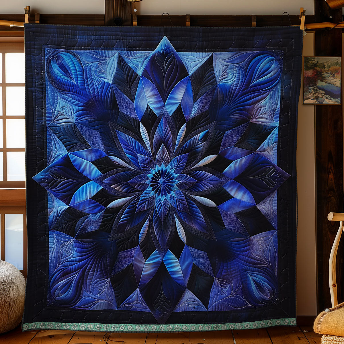 Ethereal Blue Blooms WN1309052CL Quilt