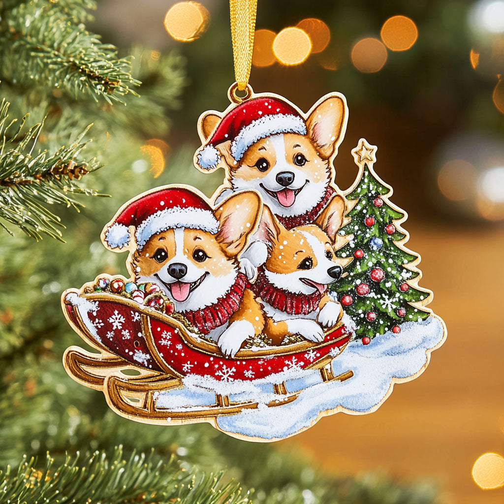 Corgi Candy Night WN1610050CL Christmas Ornament