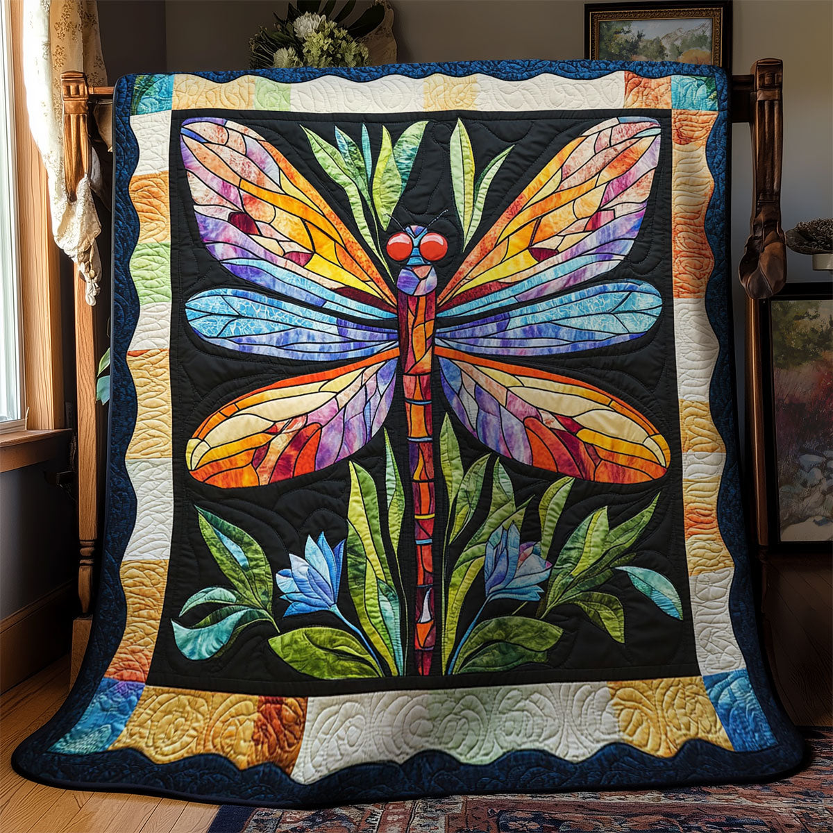 Colorful Abstract Dragonfly WY2702046CL Quilt