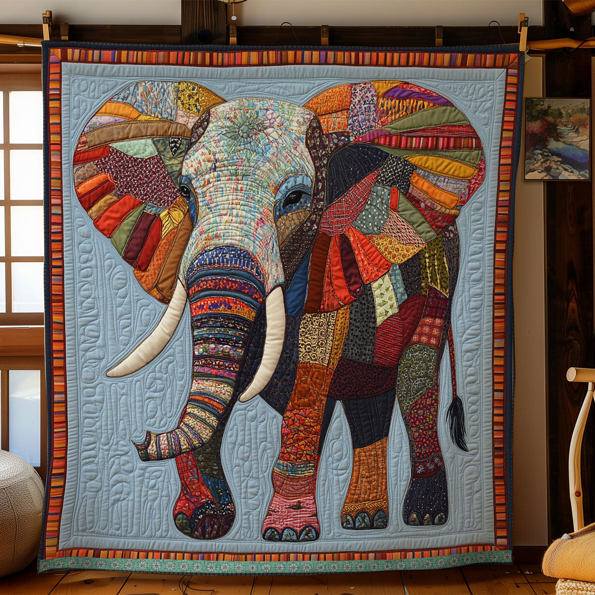 Elephant Colorful WX1212021CL Quilt