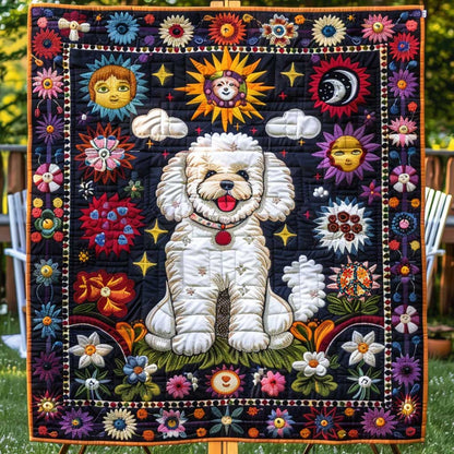 Bichon Frise Star Rose WN1210017CL Quilt