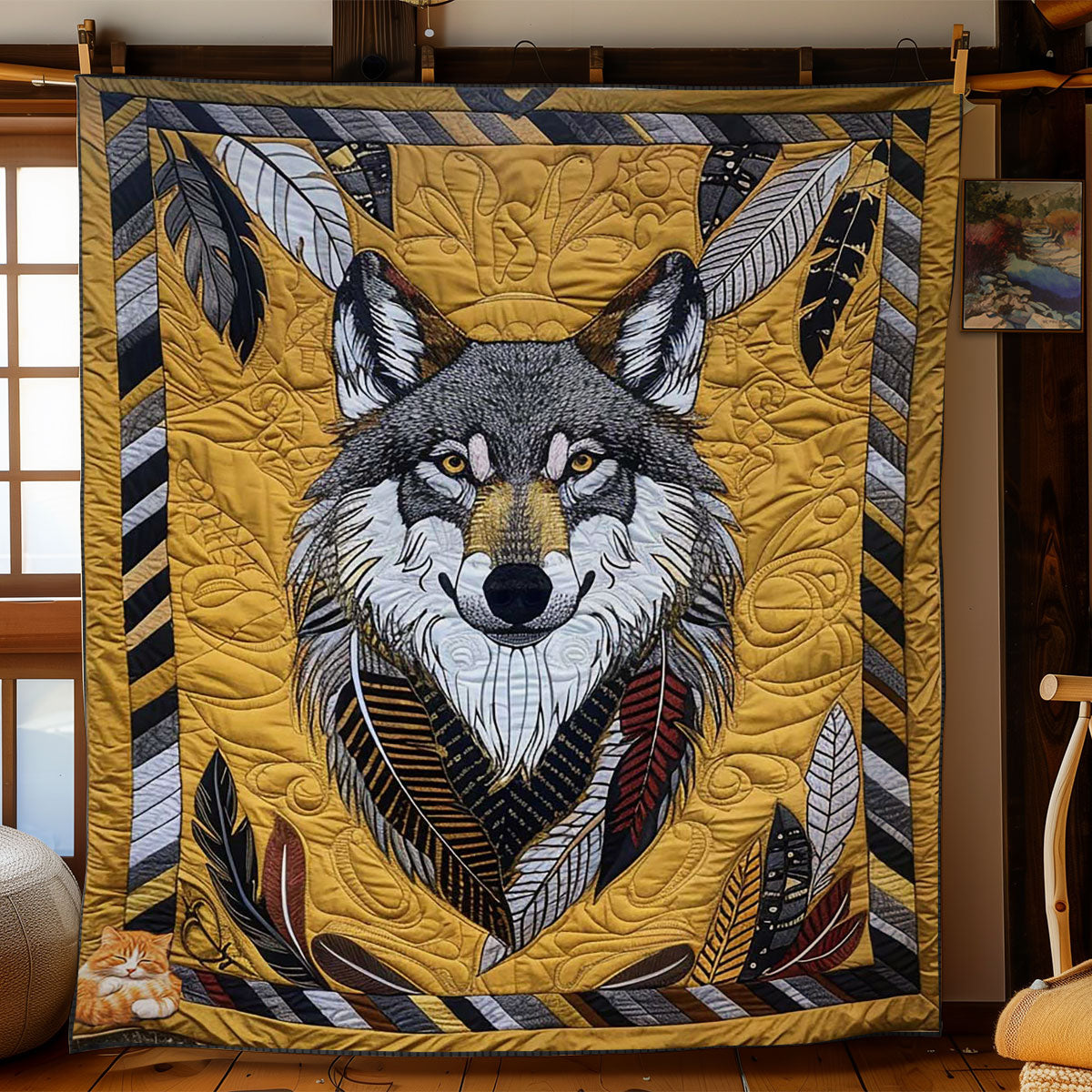 Native Wolf Feather WN1410025CL Quilt