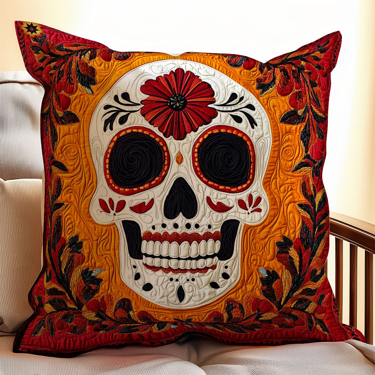 Leaves Skull WY0212032CL Quilt Pillow Case