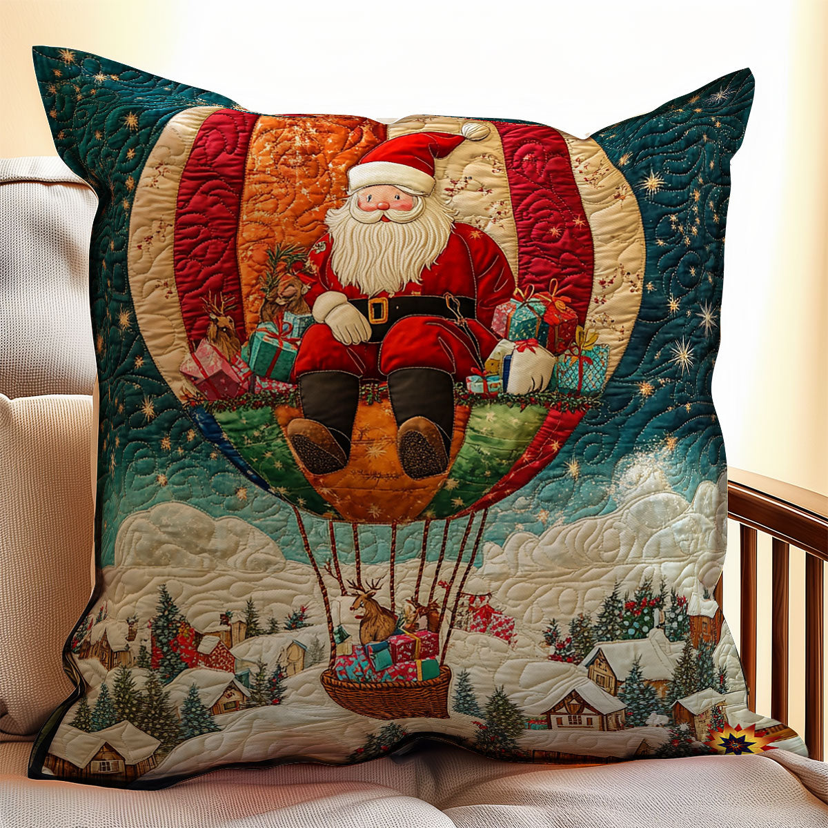 Xmas Hot Air Balloon WY0212090CL Quilt Pillow Case