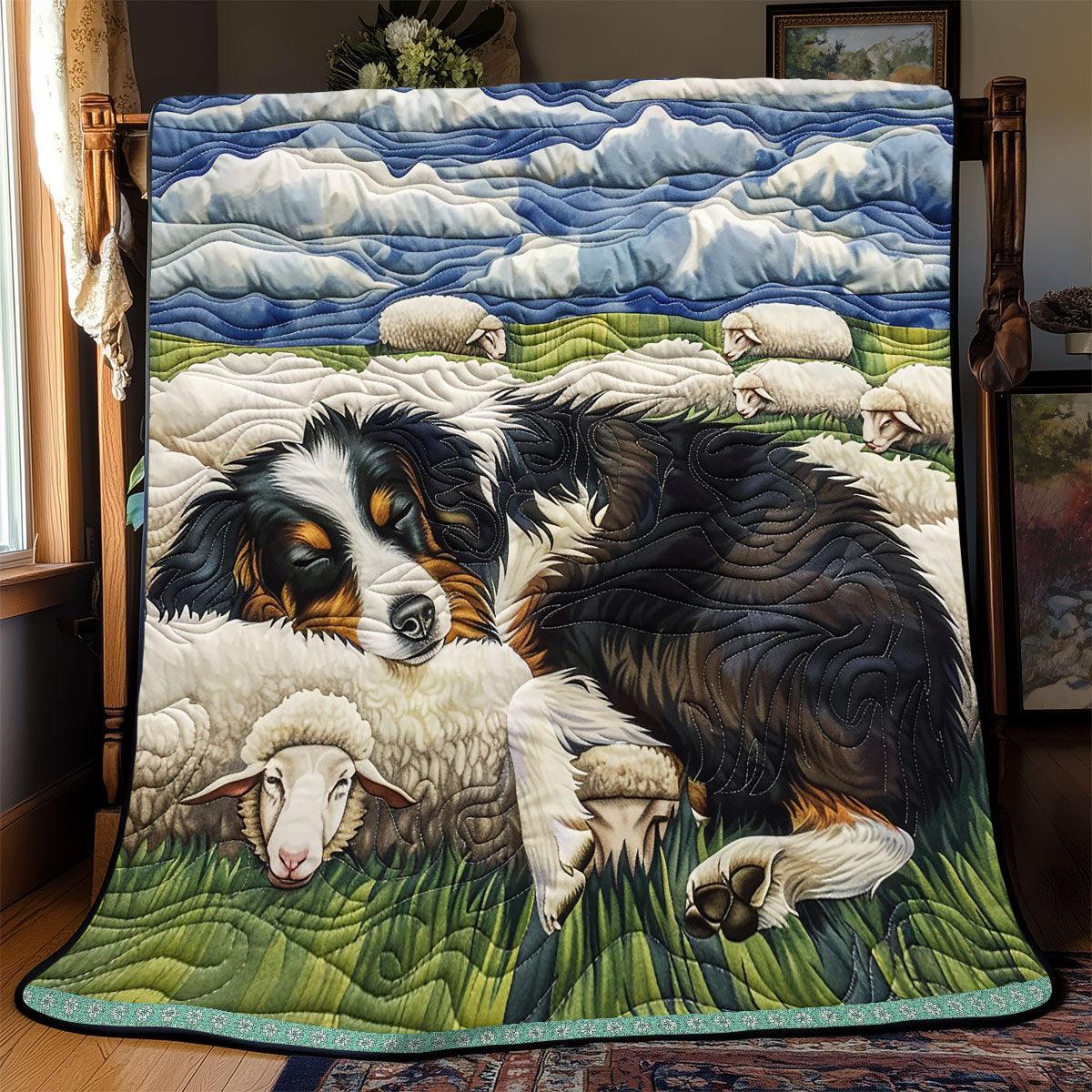 Border Collie Sheep WP0609009CL Quilt