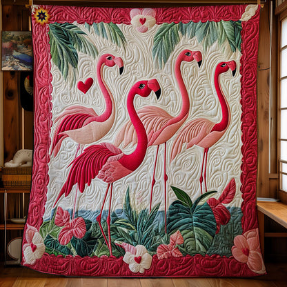 Flamingo Family WY1012035CL Quilt