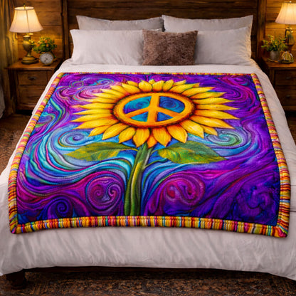Hippie Sunflower KL2101010CL Faux Fur Throw Blanket