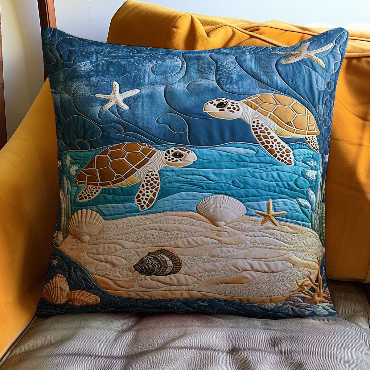 Sea Turtle WJ3009036CL Quilt Pillow Case