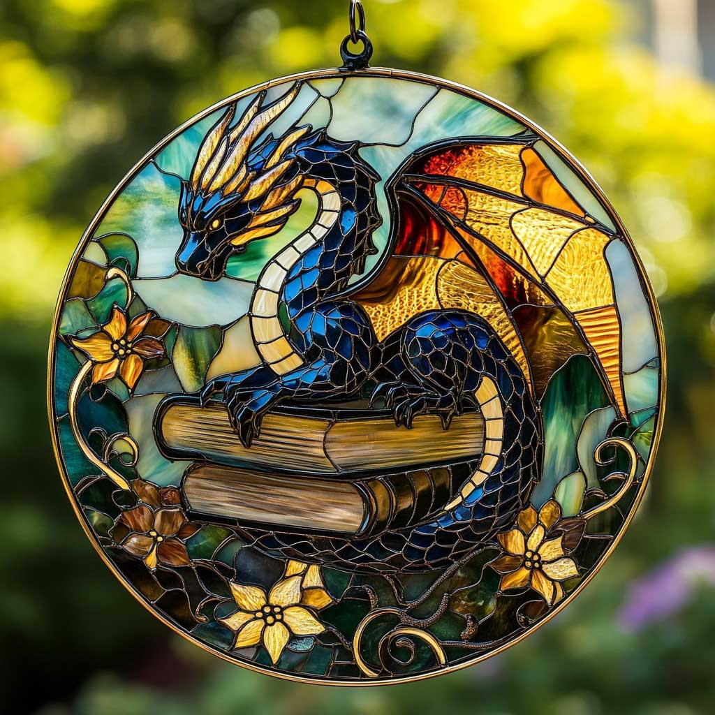 Library Dragon WN0402033CL Suncatcher