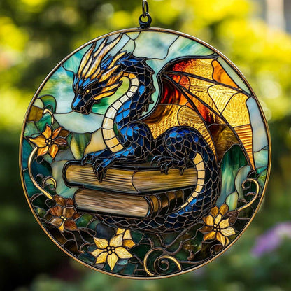 Library Dragon WN0402033CL Suncatcher
