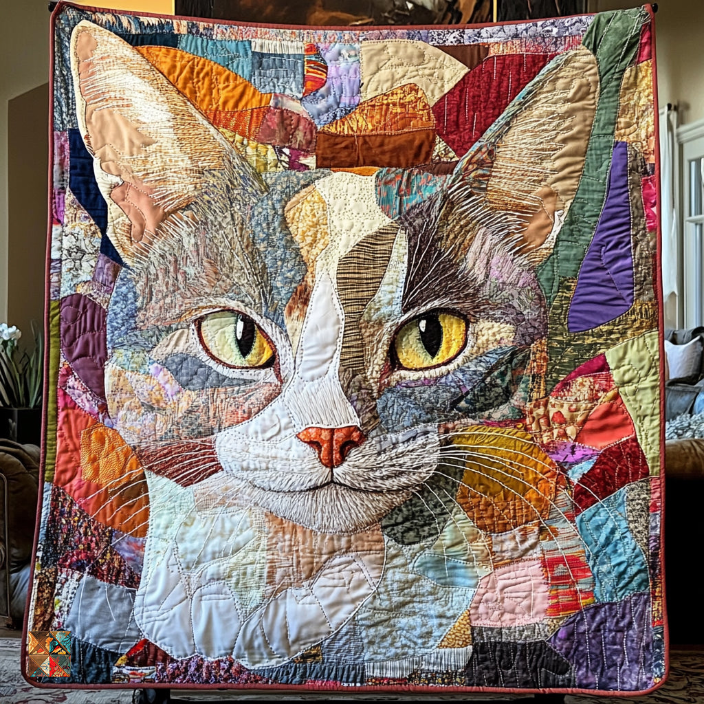 Abstract Cat WU0511048CL Quilt