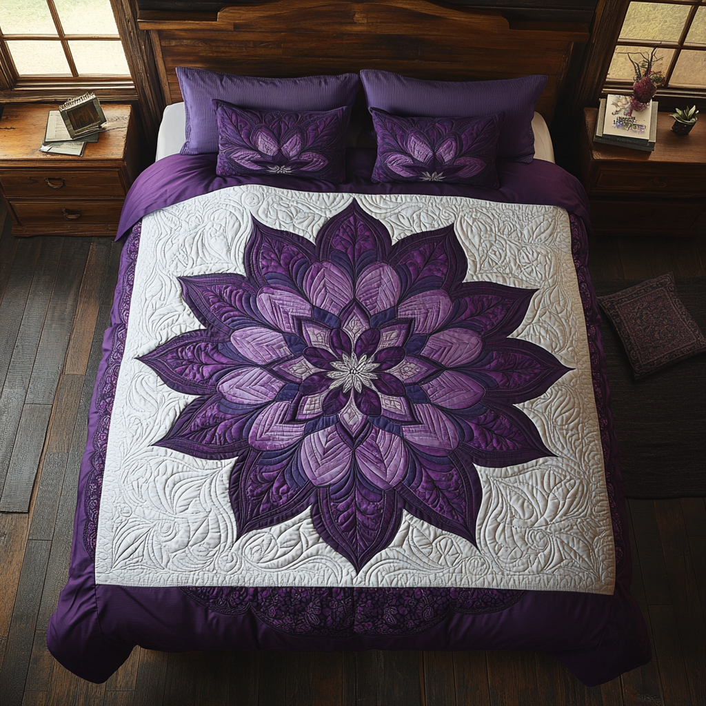 Purple Flower WY1001074CL Duvet Cover Set
