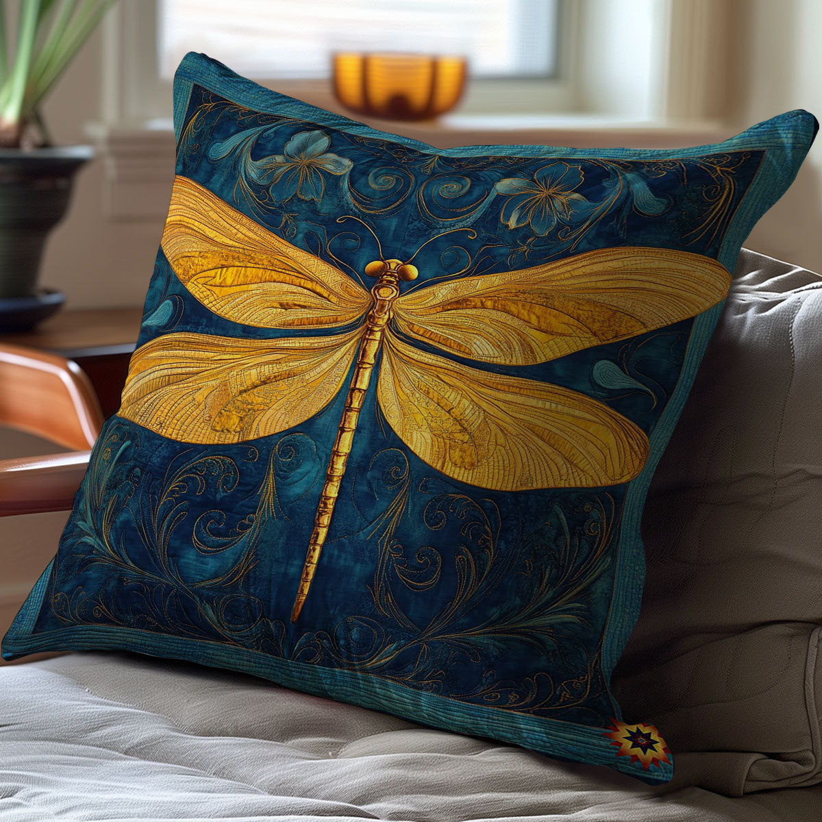 Yellow Dragonfly WY0312110CL Quilt Pillow Case