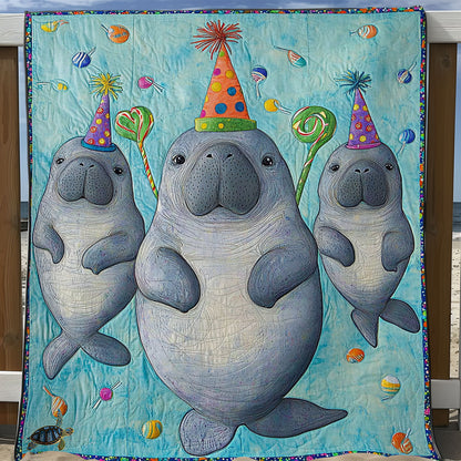 Birthday Manatee WY1211038CL Quilt