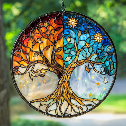 Mystic Tree Of Life WN0611074CL Stained Glass Suncatcher