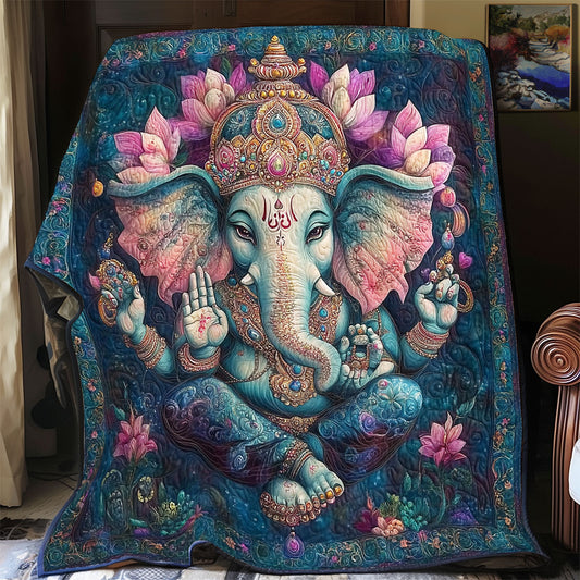 Lotus Ganesha Elephant WY0811007CL Quilt