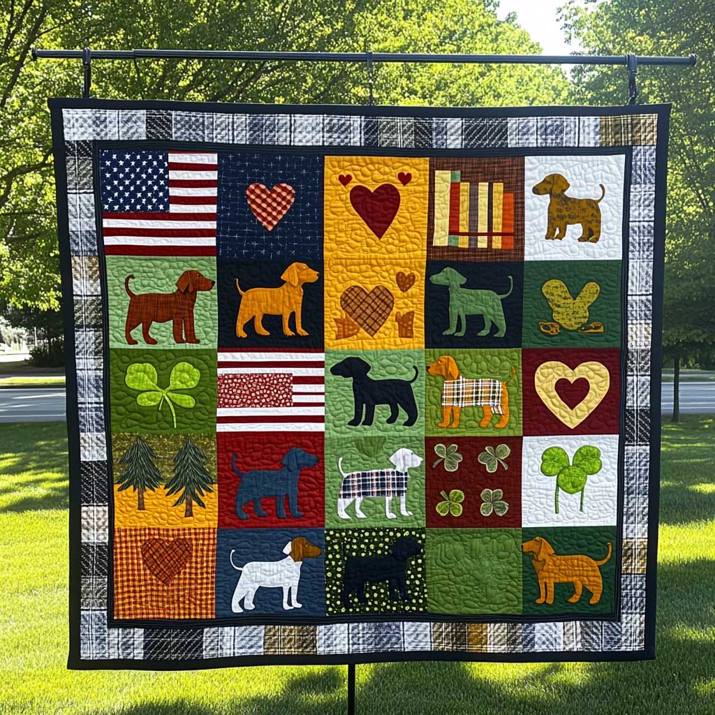 Dachshund Love And Liberty WN2709117CL Quilt