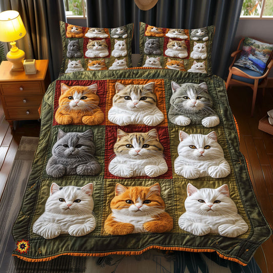 Adorable Cat Mosaic WX2612065CL Duvet Cover Set