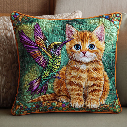 Tabby Cat Hummingbird WT2803028CL Quilt Pillow Case