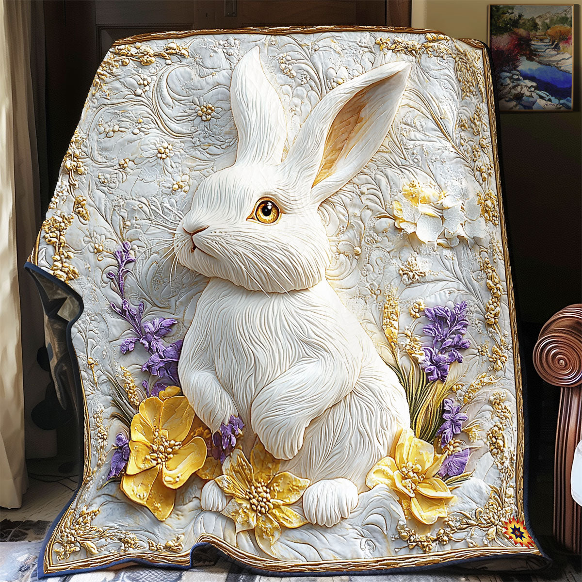 Royal White Rabbit WY1311028CL Quilt