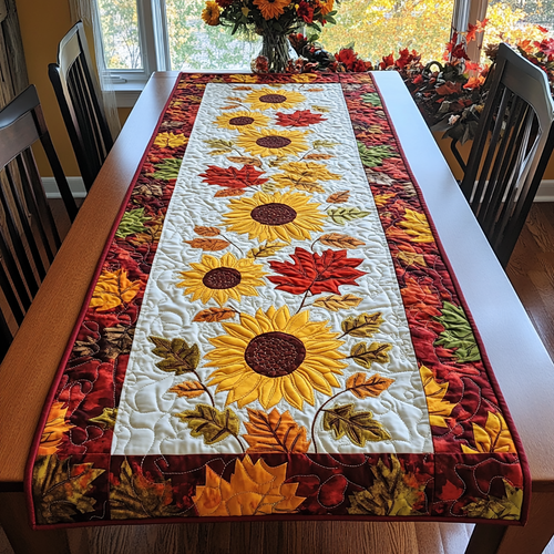 Autumn Sunflower WG2609003CL Quilted Table Runner