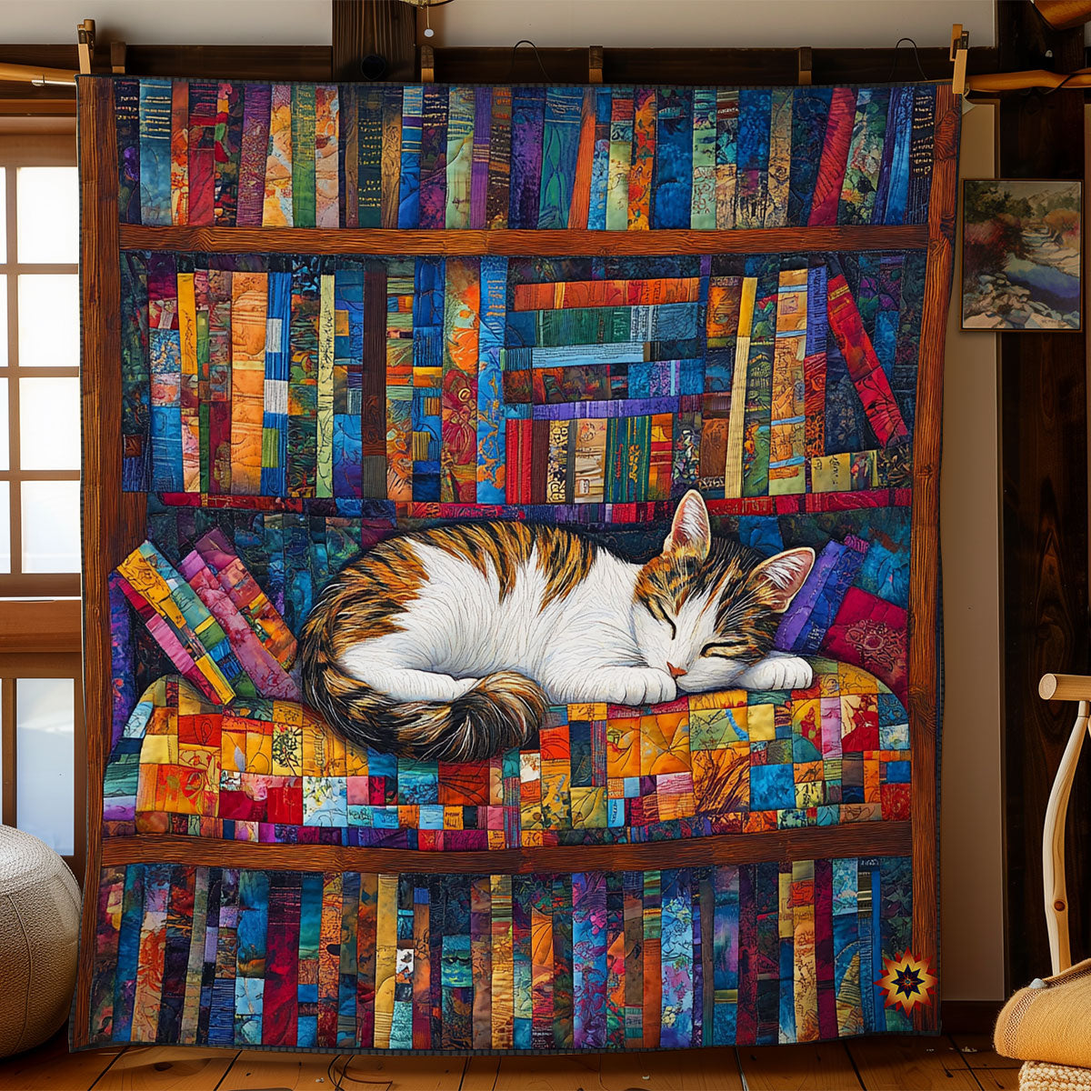 Library Sleeping Cat WY2011038CL Quilt