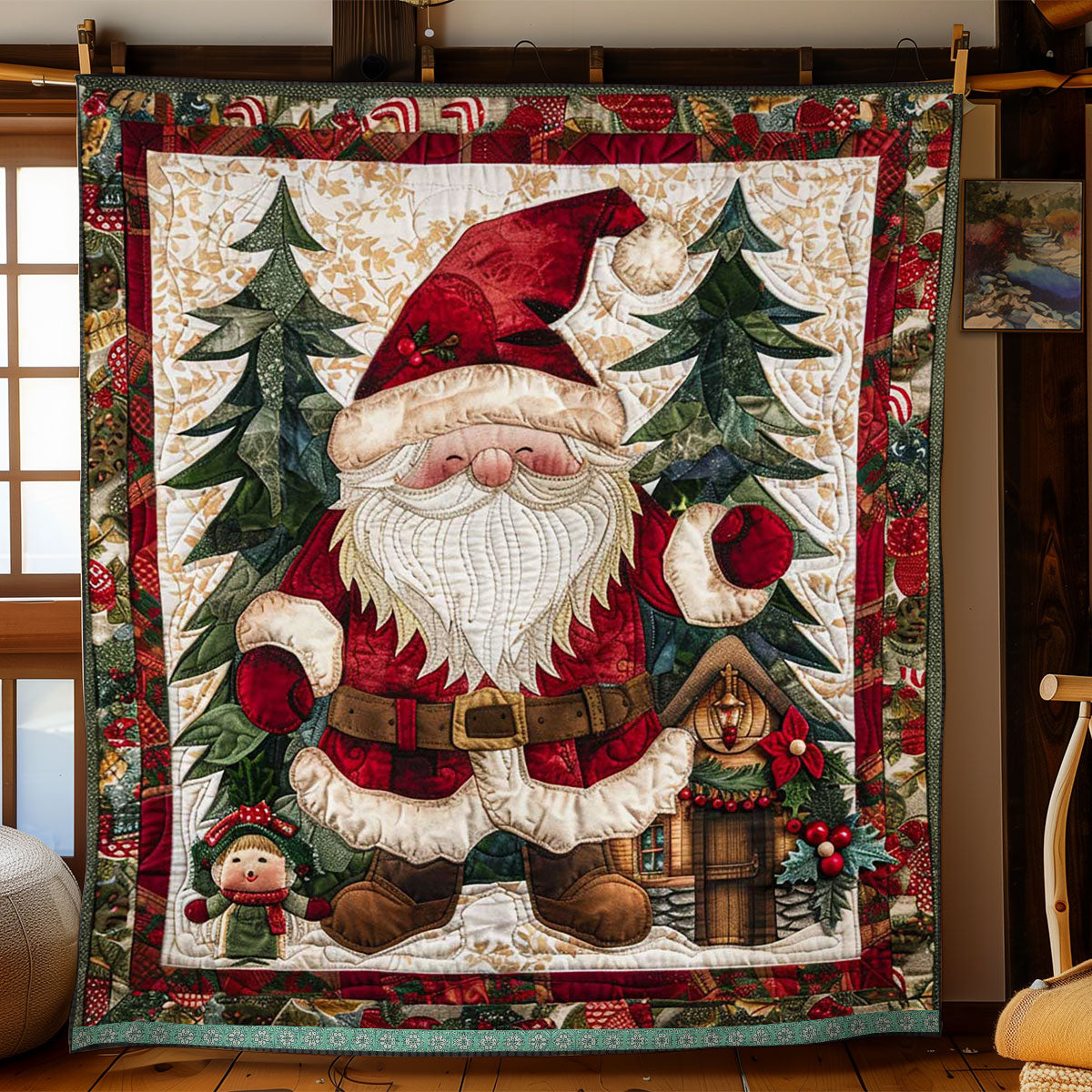 Santa Gnome WJ1309021CL Quilt