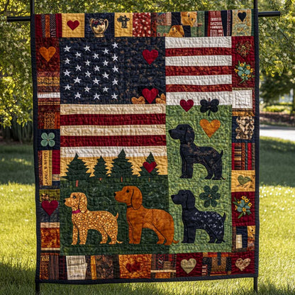 Dachshund Heartfelt Patriot WN2709114CL Quilt