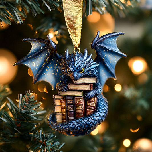 Dragon Holiday Library WN2411028CL Christmas Ornament