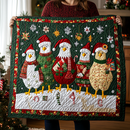 Playful Chicken Christmas WG0912002CL Quilt