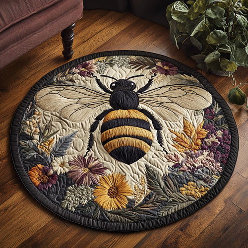 Floral Queen Bee WP1403038CL Quilted Round Mat