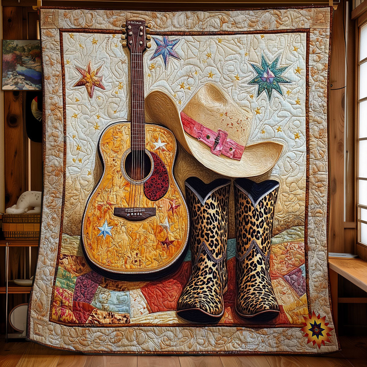 Cowboy Guitar WY0912023CL Quilt