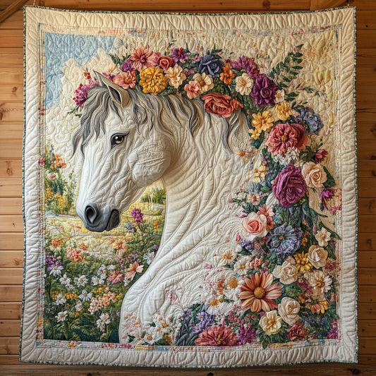 Floral Horse CW0110048CL Quilt